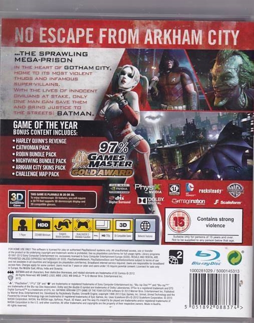 Batman Arkham City - Game of the Year Edition - PS3 (B Grade) (Genbrug)